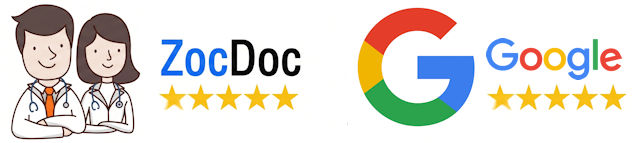 Over 100 5-Star Reviews on ZocDoc and Google Reviews